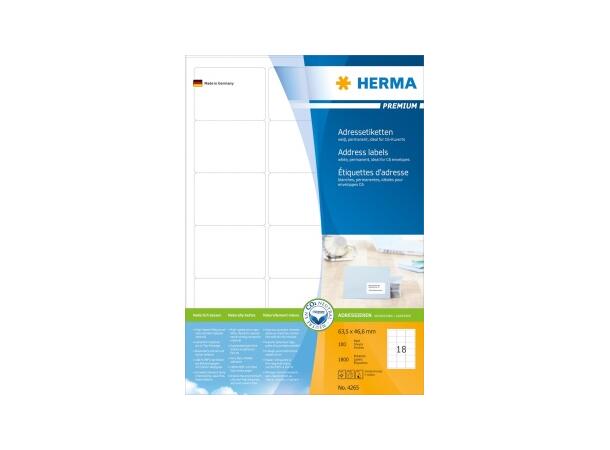 Etikett HERMA adr A4 63,5x46,6mm (1800) 
